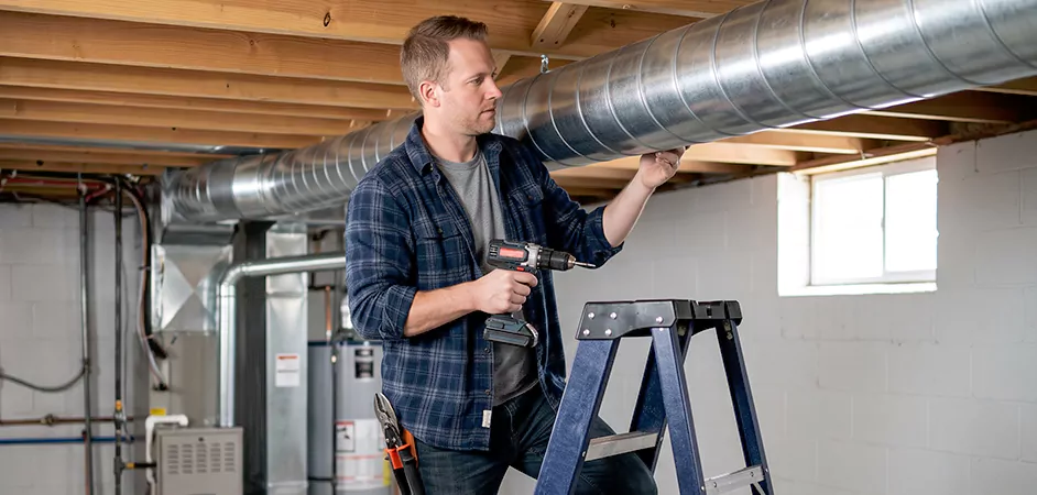 Exposed Spiral Ductwork in Leander